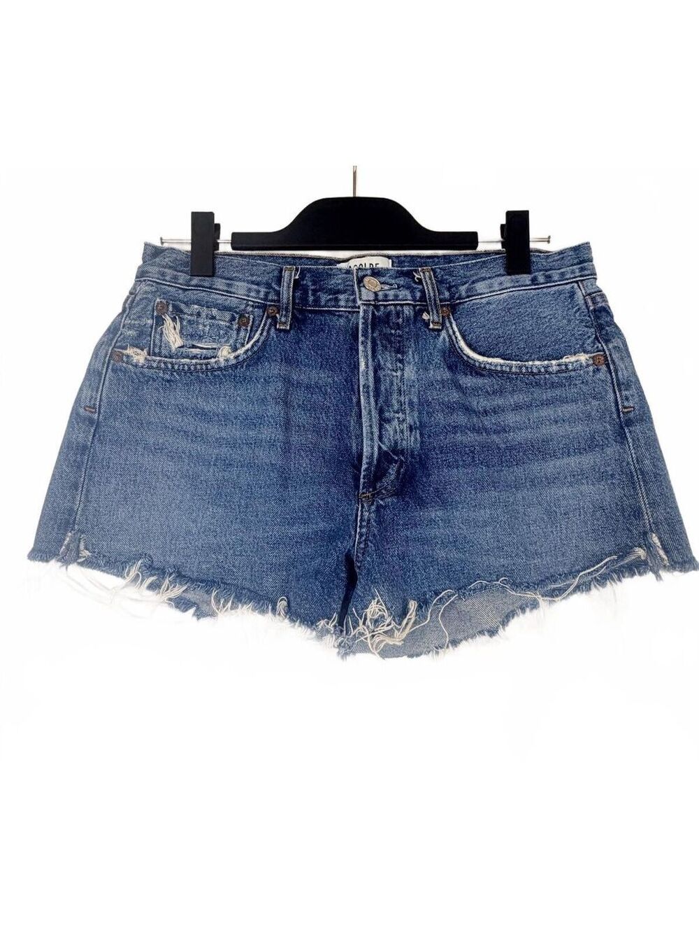AGOLDE Parker Vintage Cut Off Denim Shorts Distressed Mid Rise Frayed‎ Jean 28